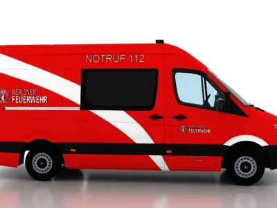 Mercedes Benz Sprinter L2H2 2009 Germany Ambulance 3D model