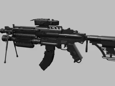Assault Rifle Low-poly 3D model purchase