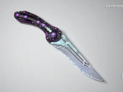 space knife Low-poly 3D model