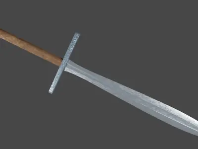 Xyphos sword with Grossmesser handle Low-poly 3D model