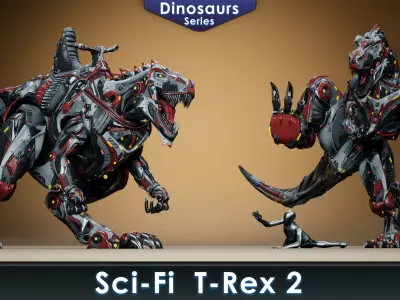 Sci-Fi TRex 2  Low-poly 3D model