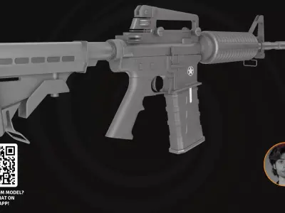 Assault Rifle M4 Tactical - 3D Model Military Firearm 3D model