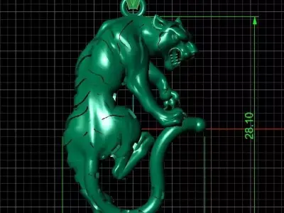 panther necklace 3D print model