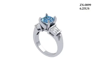 Asscher Ring 3D print model shop