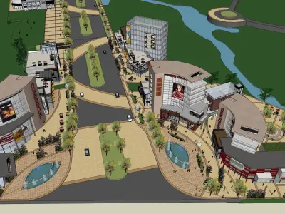Sketchup Commercial Office Complex W4 3D model