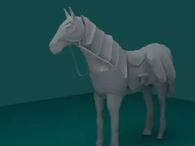  Medieval War Horse - 3D Model Free low-poly 3D model