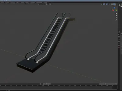 Escalator Low-poly 3D model buy