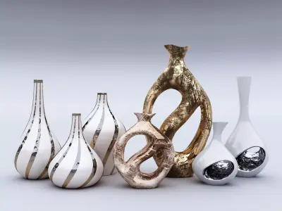 A set of vases 3D model