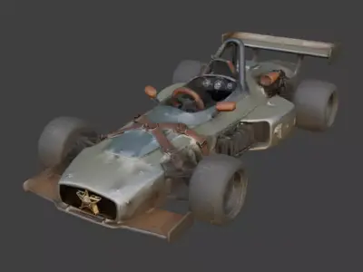 Post-Apocalyptic Sheriff Formula Racer 3d Low-poly 3D model