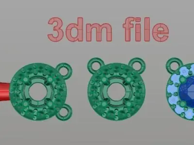 Dainty Round Halo Pendant 4mm 3D print model