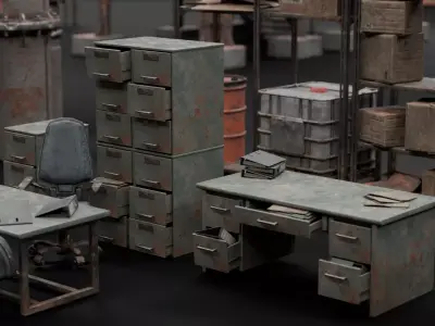 Rafinery Post Apocalyptic Assets 2 Low-poly 3D model