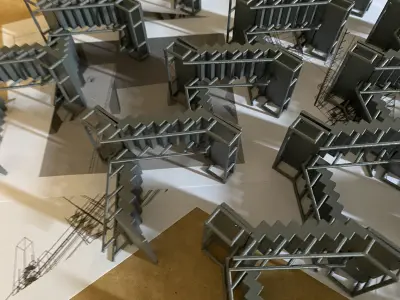 Stackable Industrial staircase  3D print model