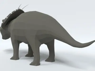 Low Poly Cartoon Achelousaurus Dinosaur Low-poly 3D model