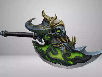 Futuristic Axe Low-poly 3D model purchase