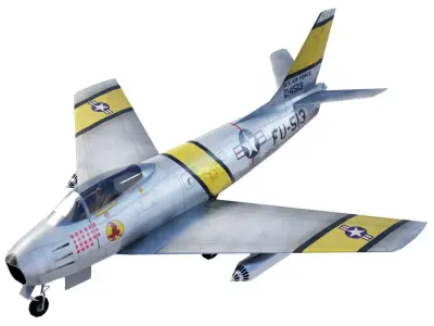 North American F-86 Sabre Low-poly 3D model