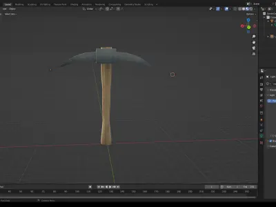 Low Poly Pick axe cartoon style - also realistic  Low-poly 3D model