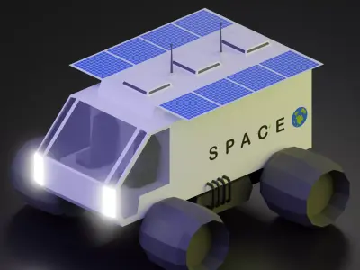 low poly mars rover Low-poly 3D model