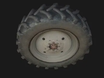 Wheel tractor tire Low-poly 3D model
