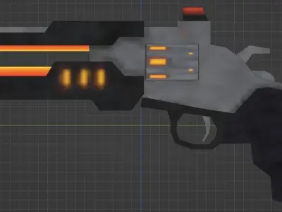 Cyberpunk pistol the Particle Incinerator Free low-poly 3D model
