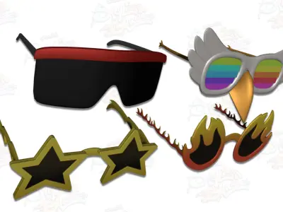 Stylish Glasses Pack Low-poly 3D model