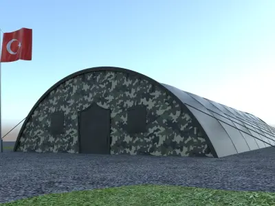MILITARY TENT Low-poly 3D model 3