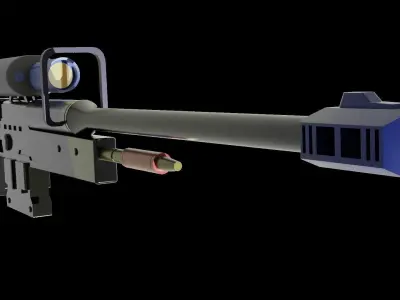 Free Rifle Free low-poly 3D model