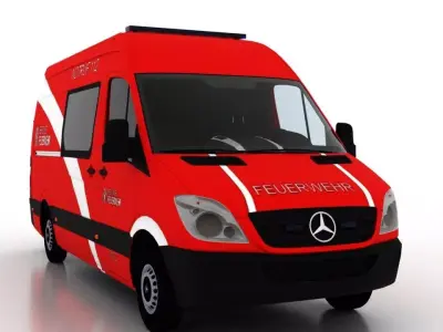 Mercedes Benz Sprinter L2H2 2009 Germany Ambulance 3D model