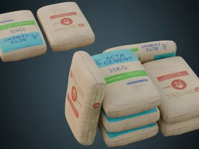 Cement Bag 1B Low-poly 3D model
