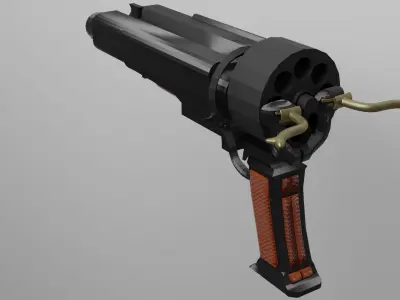 Double-Barrel Pistol Low-poly 3D model