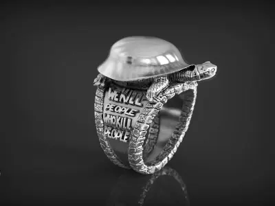Ring Peace Turtle 3D print model