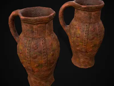 Rouen Ware Jug Low-poly 3D model
