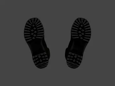 SHOE-001 Black Boots Low-poly 3D model