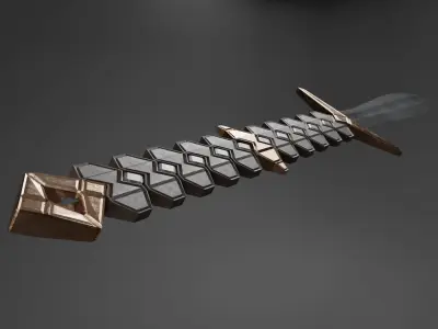 Long handle sword Free low-poly 3D model