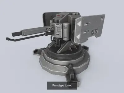 Prototype turret collection 3D Model Pack purchase