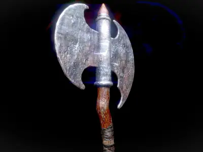 Viking Battle Axe Low-poly 3D model shop