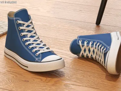 Blue Converse All Stars Sneakers 3D model