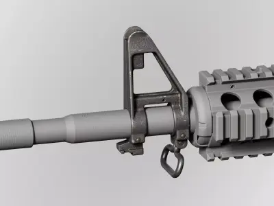 AR15 M4A1 Modular Gas Block sight Customizable Low-poly 3D model