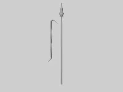 spear and hook  Free low-poly 3D model