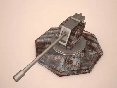 tank weapon 3d model Low-poly 3D model