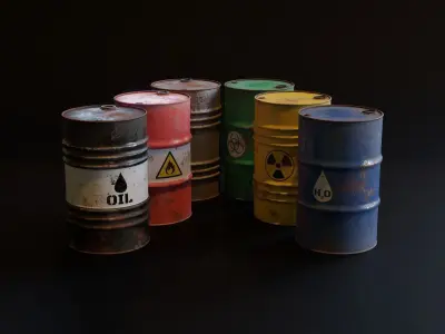 Old Metal Barrels Low-poly 3D model purchase