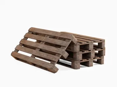 Wooden Pallet 02 3D model