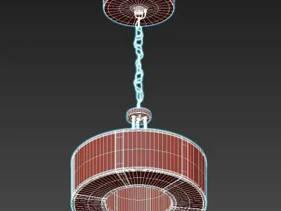 AILSA pendant light with shade and frame 3D model