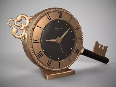 Swiza Antique Clock Low-poly 3D model
