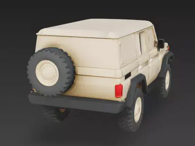 Stylized Desert Tactical SUV 3D Model Low-poly 3D model