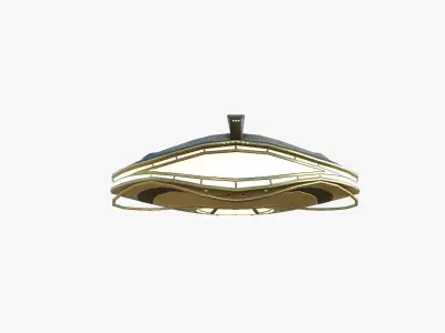 Alien Spaceship UFO D07 Gold - Sci Fi Spacecraft Design Low-poly 3D model
