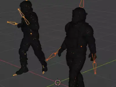 Soldier 3D model Game ready rigged with animation 3D model Low-poly 3D model