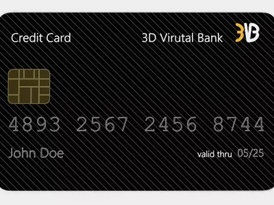 Credit Card V5 - Generic Payment Prop with Custom Design 3D model