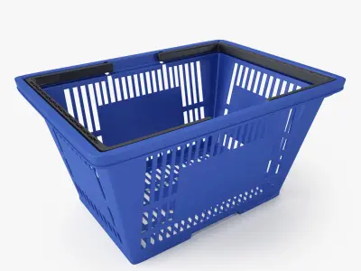 Plastic Shopping Basket 3D Model 3D model