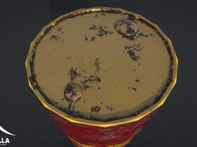 Oil Vat Low-poly 3D model