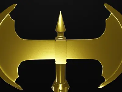Battle axe - gold edition 3D model